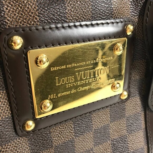 LOUIS VUITTON N52000 Damier Berkeley Bag Hand Bag Damier Canvas Ebene Brown - Picture 9 of 16